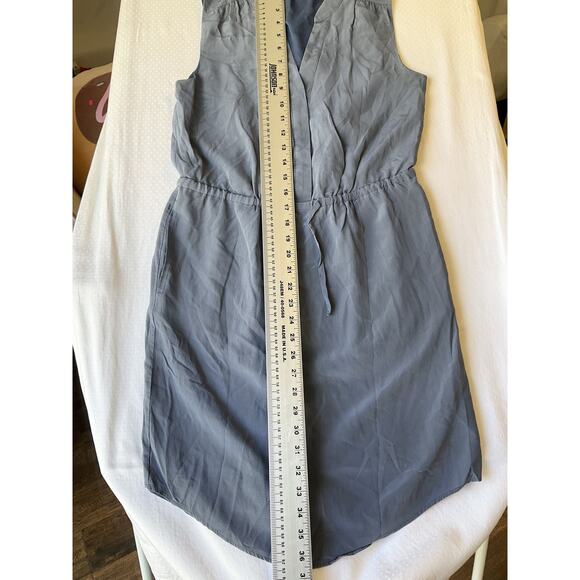 Cynthia Rowley Women Silk Dress US 4 Blue Shirt Dress Sleeveless Knee Length - Picture 6 of 10